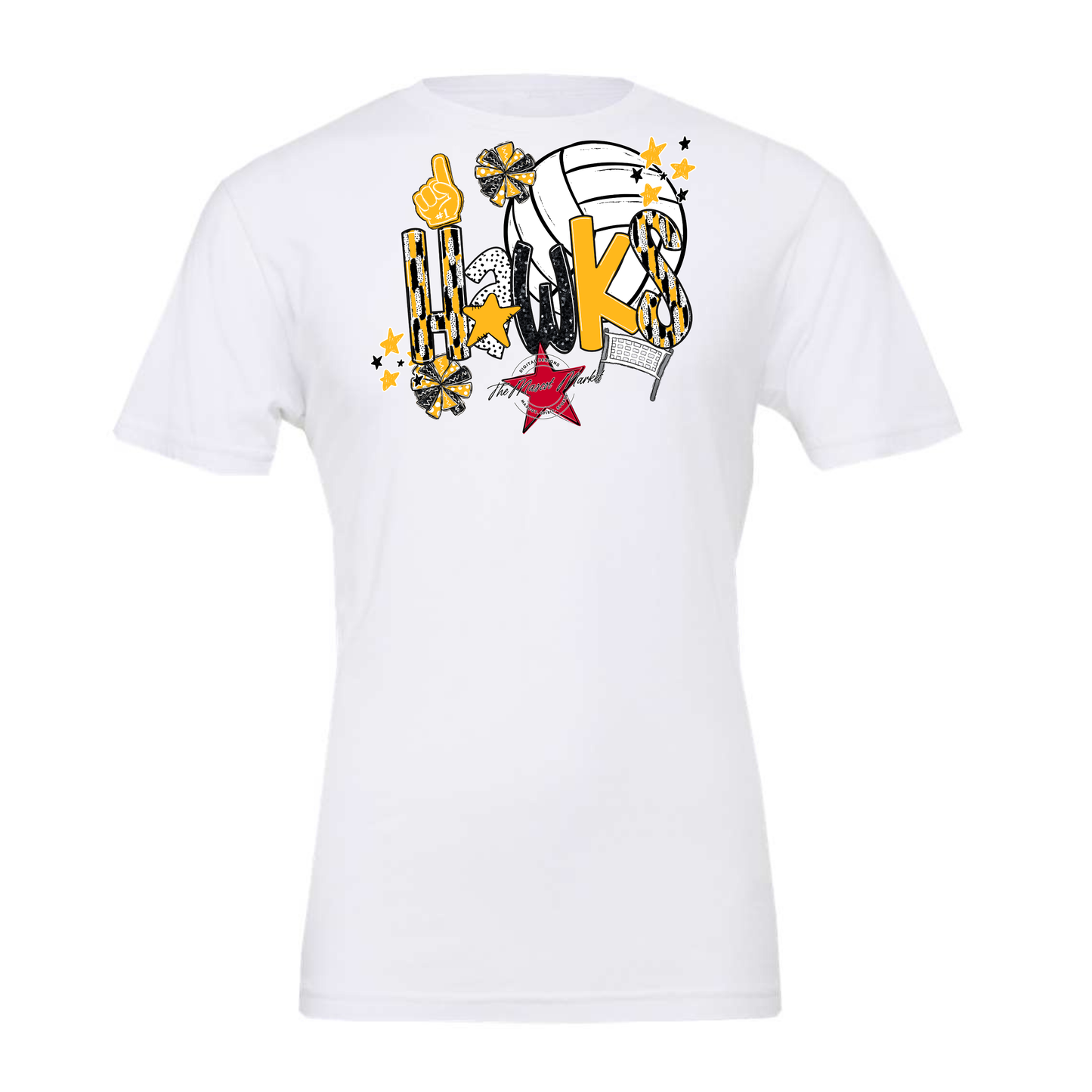 Hawks Volleyball Scrape-Yellow