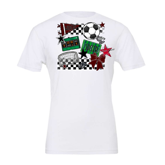 Wildcats Checkers Soccer Spirit Design-Maroon