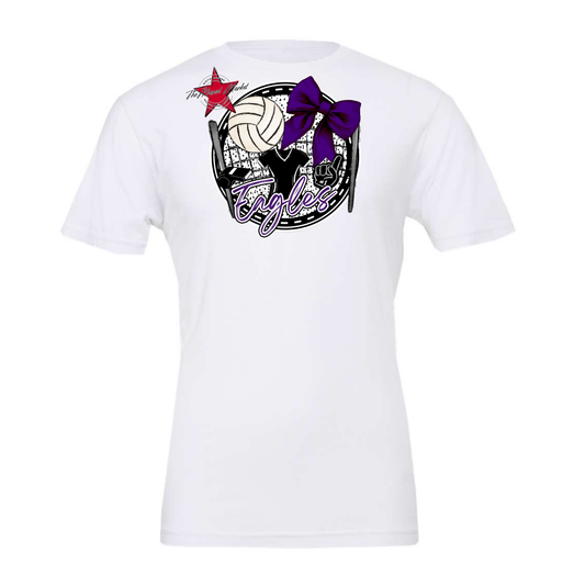 Eagles Circle Volleyball Design-Purple