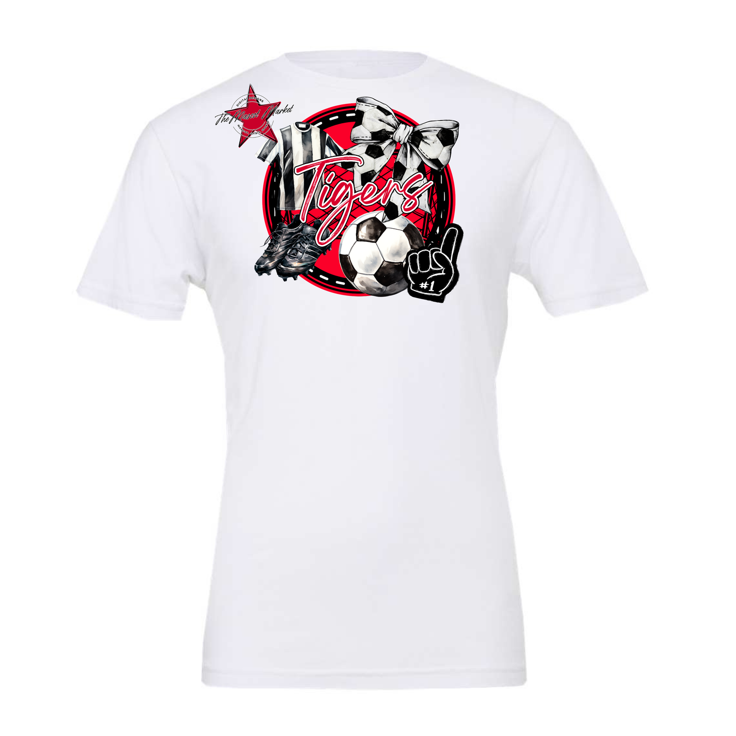 Tigers Circle Soccer Design-Red