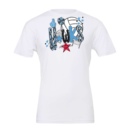 Hawks Volleyball Scrape-Columbia Blue