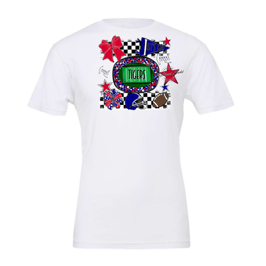 Tigers Checkers Spirit Design-Blue-Red