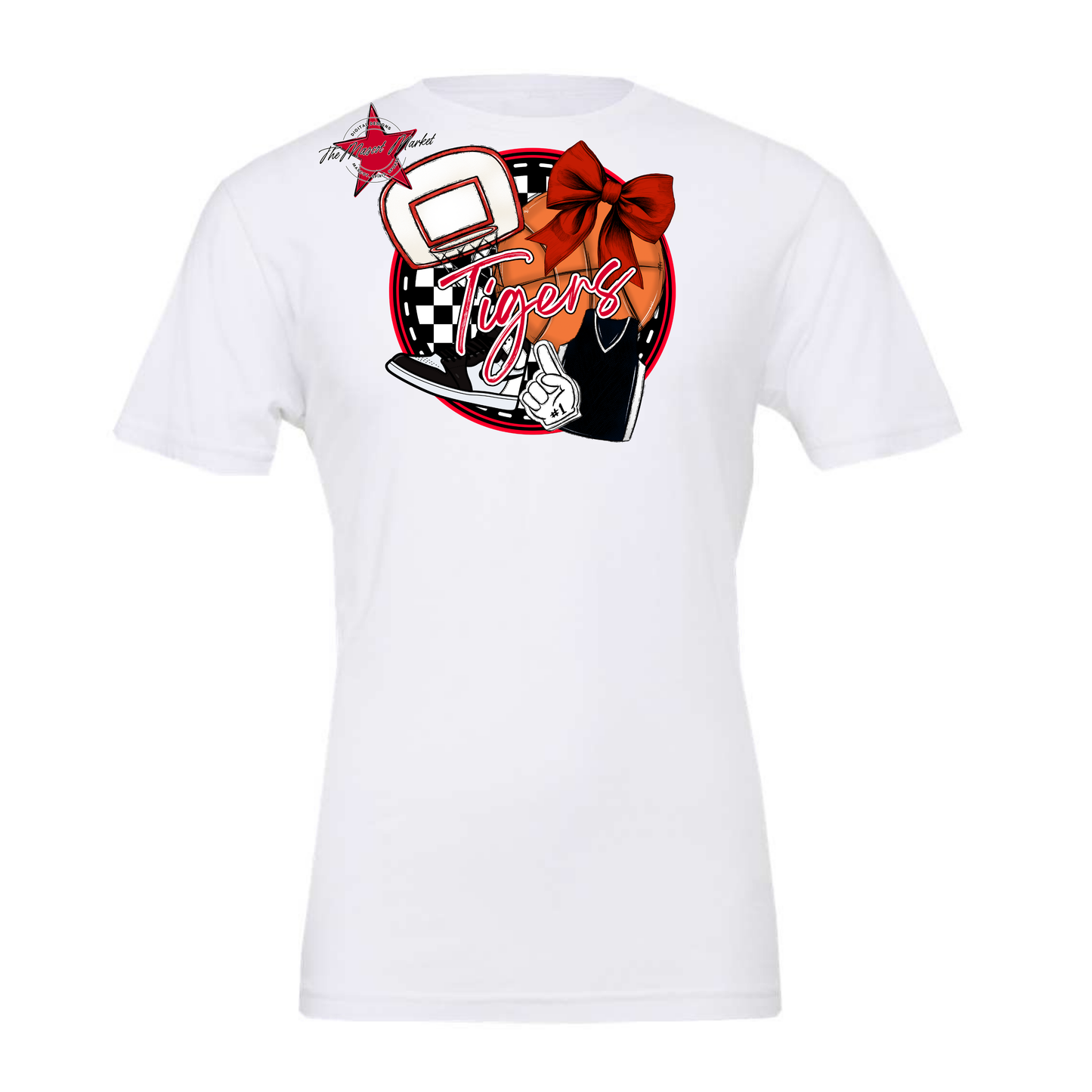 Tigers Circle Basketball Design-Red