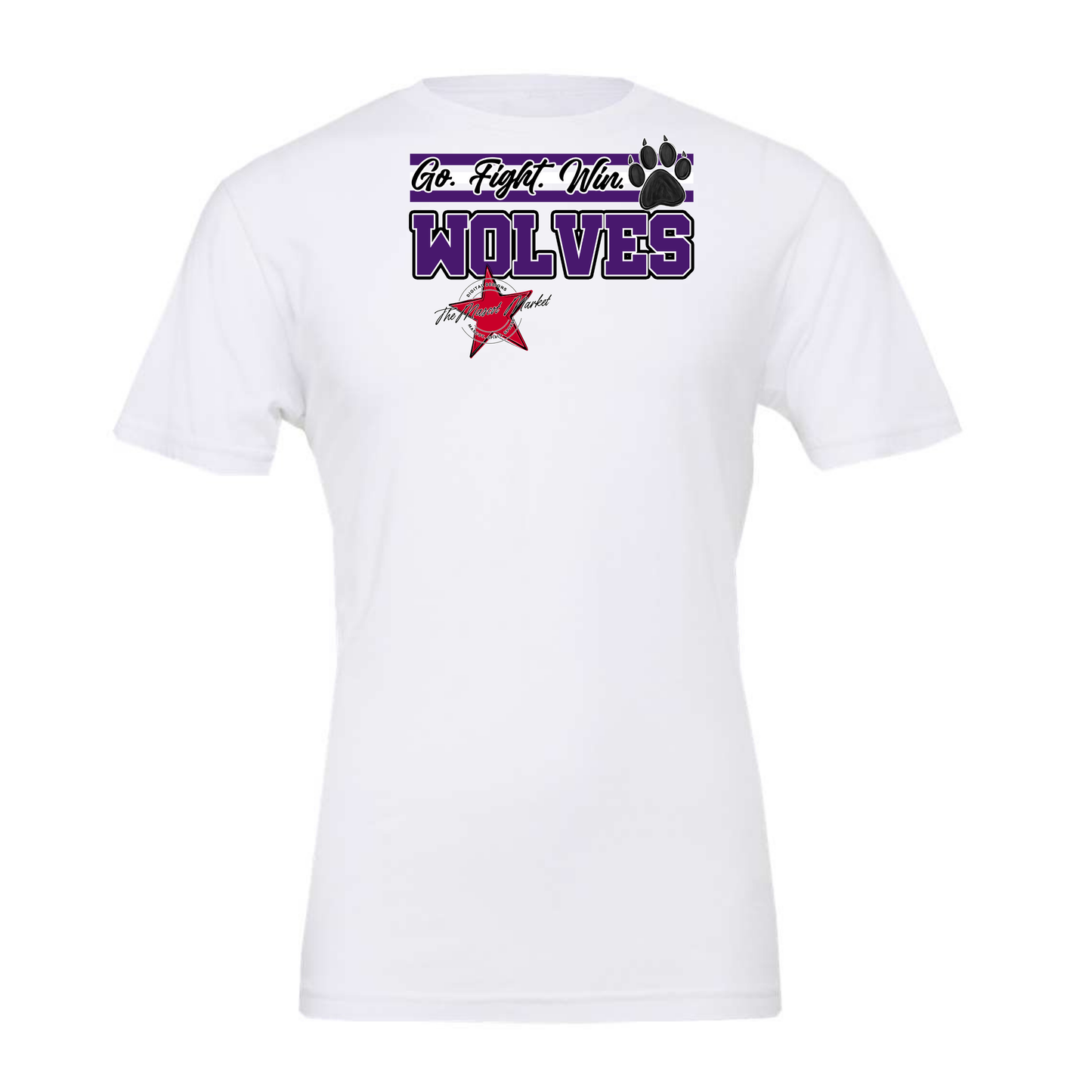 Wolves Go Fight Win Mascot Lines-Purple