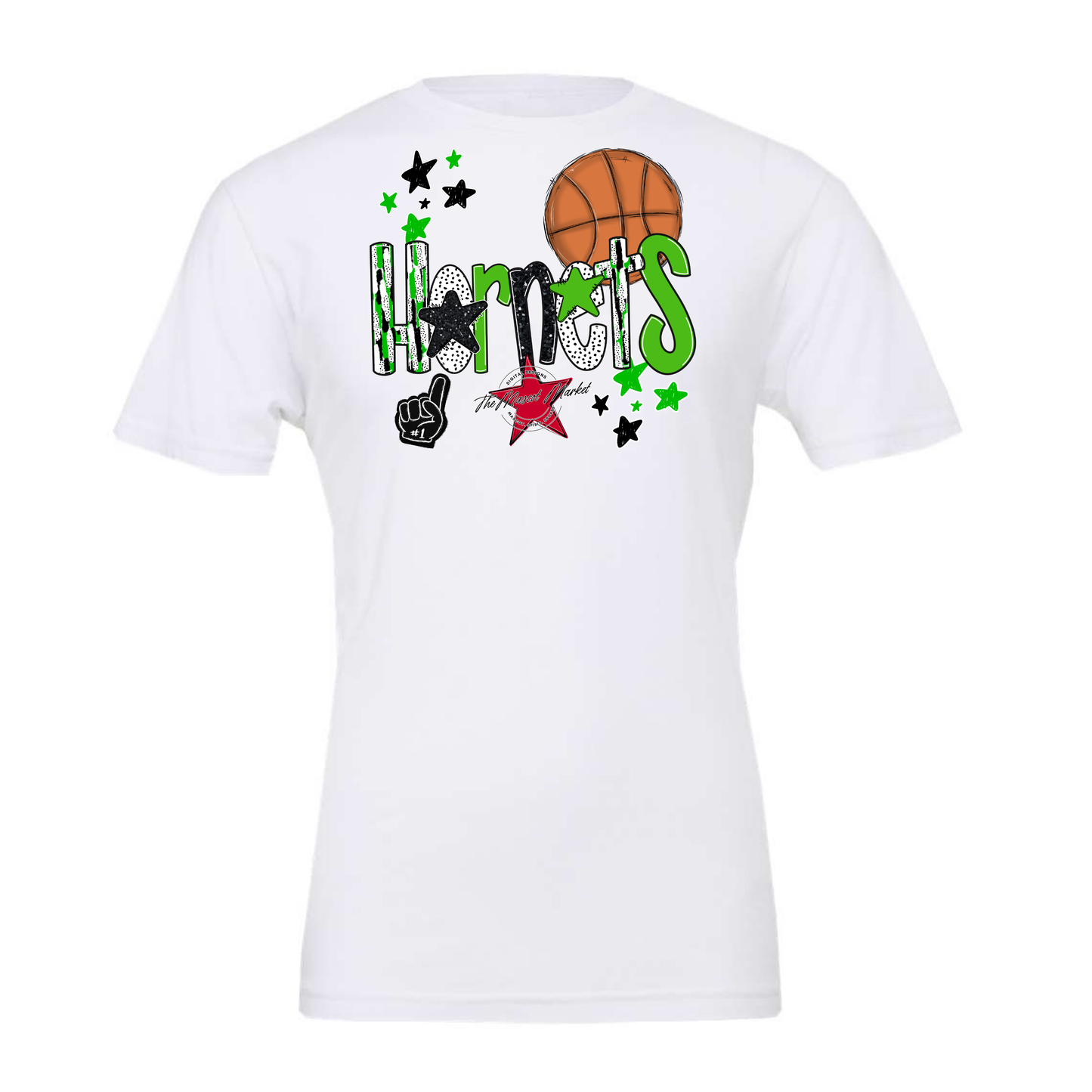 Hornets Basketball Scrape-Bright Green