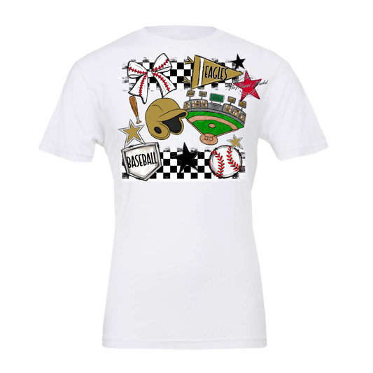 Eagles Baseball Checkers Design-Gold