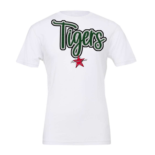 Tigers Faux Chenille Patch-Green