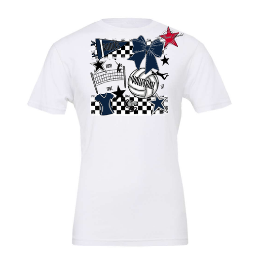 Raiders Volleyball Checkers Design-Navy