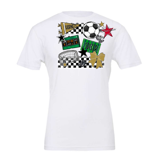 Hornets Checkers Soccer Spirit Design-Gold