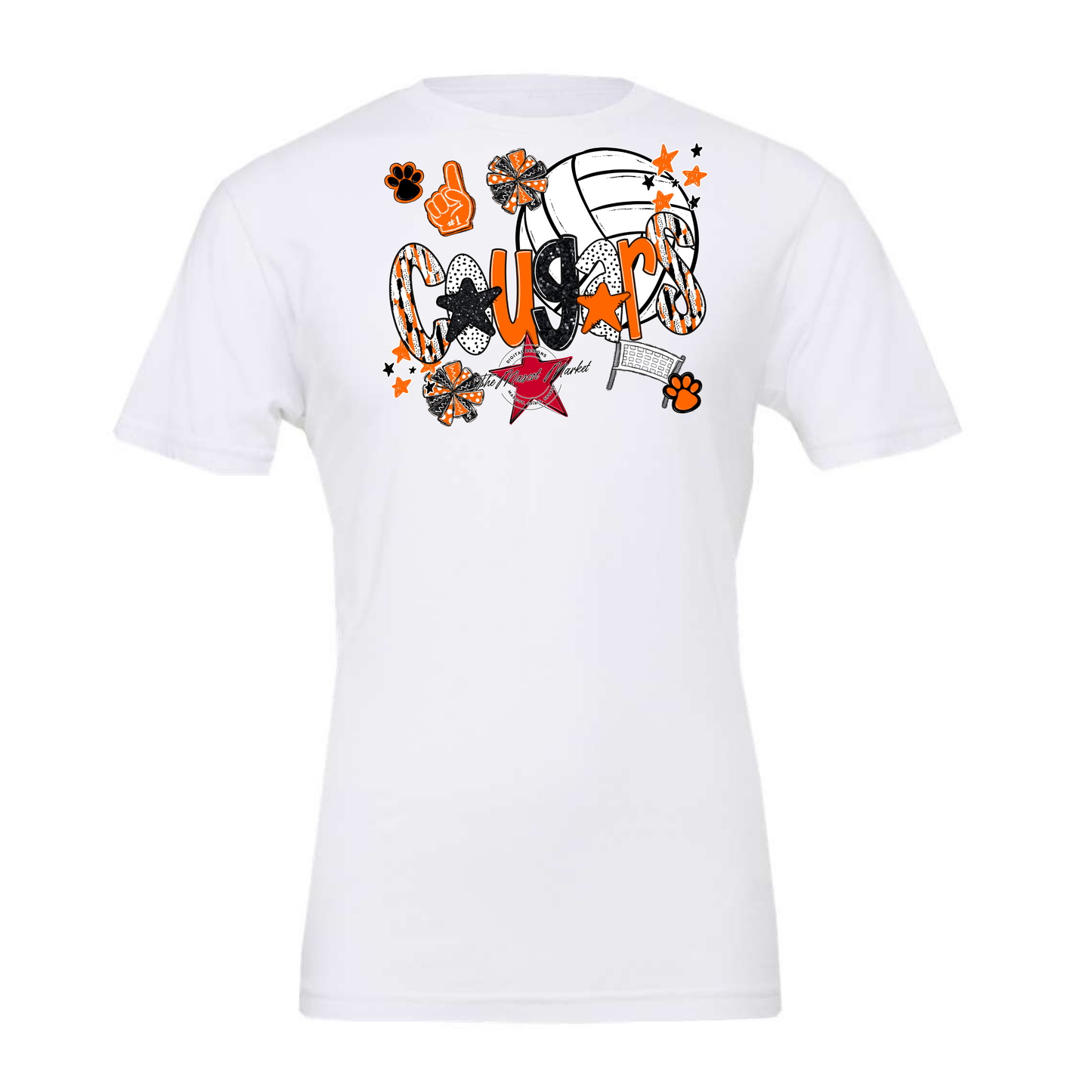 Cougars Volleyball Scrape-Orange