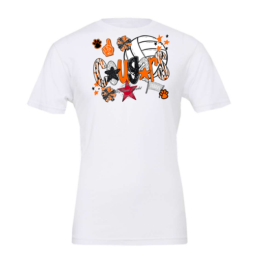 Cougars Volleyball Scrape-Orange