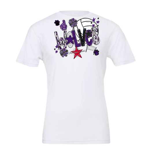 Wolves Volleyball Scrape-Purple