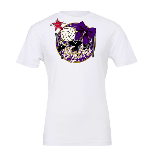 Eagles Circle Volleyball Design-Purple-Gold