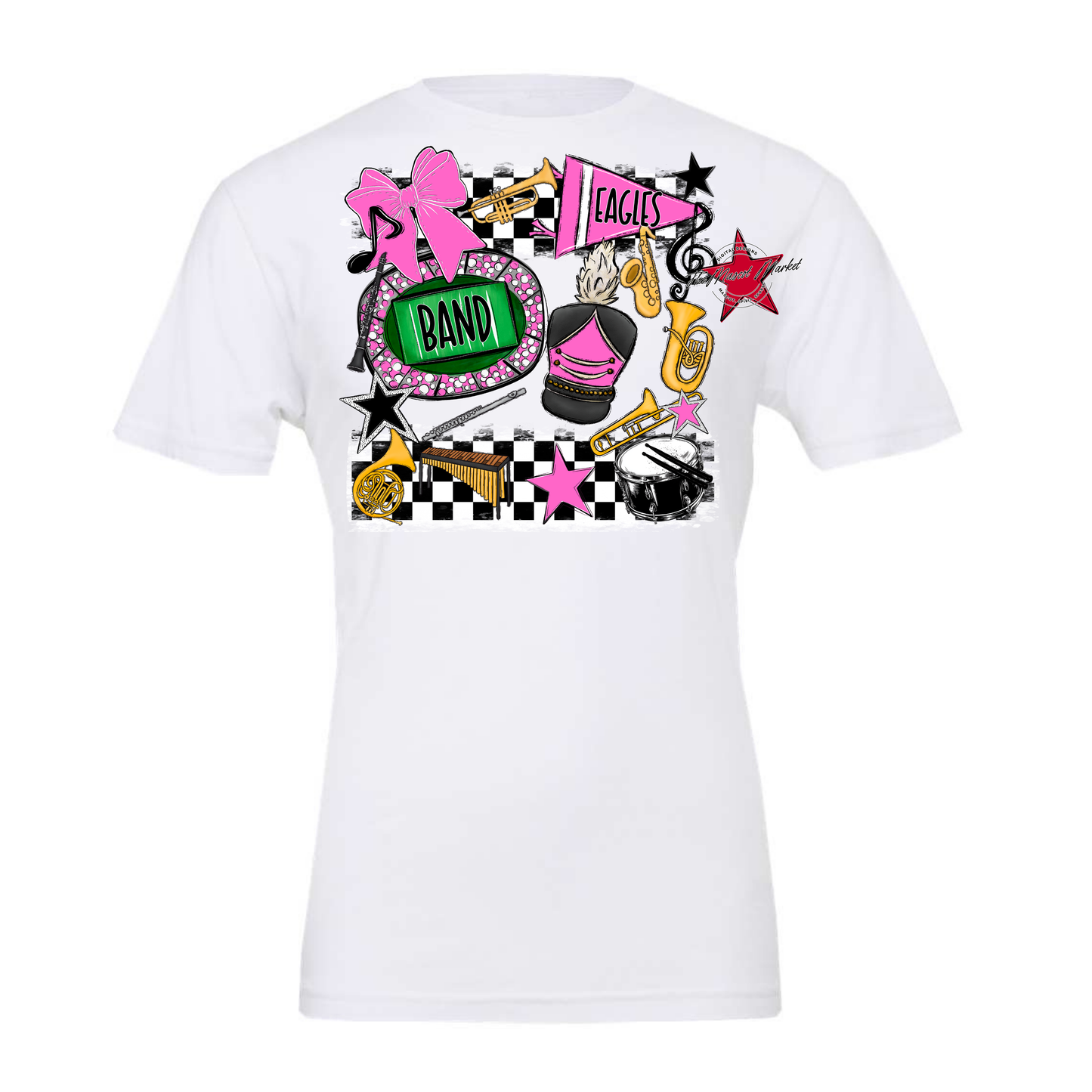 Eagles Band Checkers Design-Baby Pink