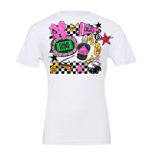 Eagles Band Checkers Design-Baby Pink