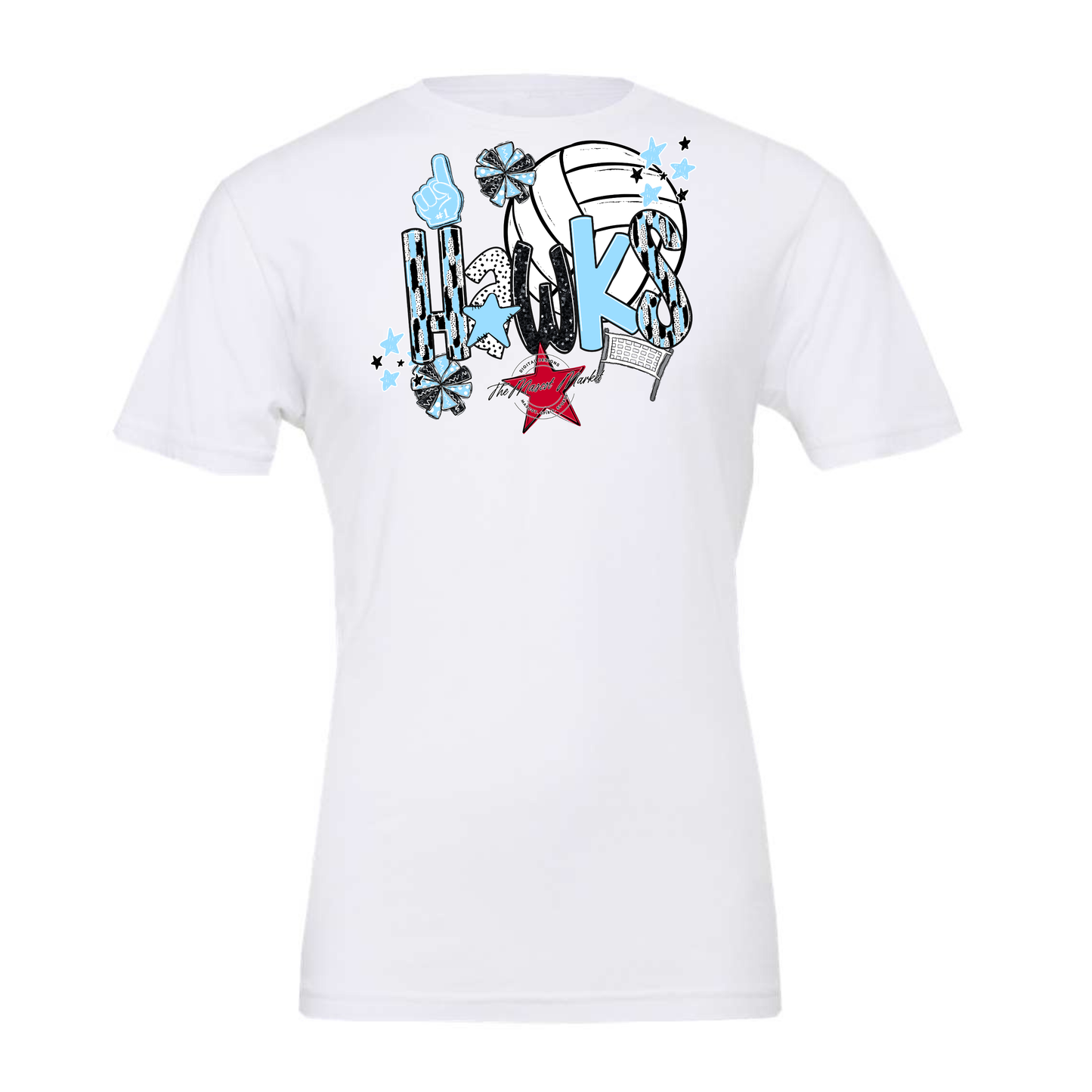 Hawks Volleyball Scrape-Carolina Blue