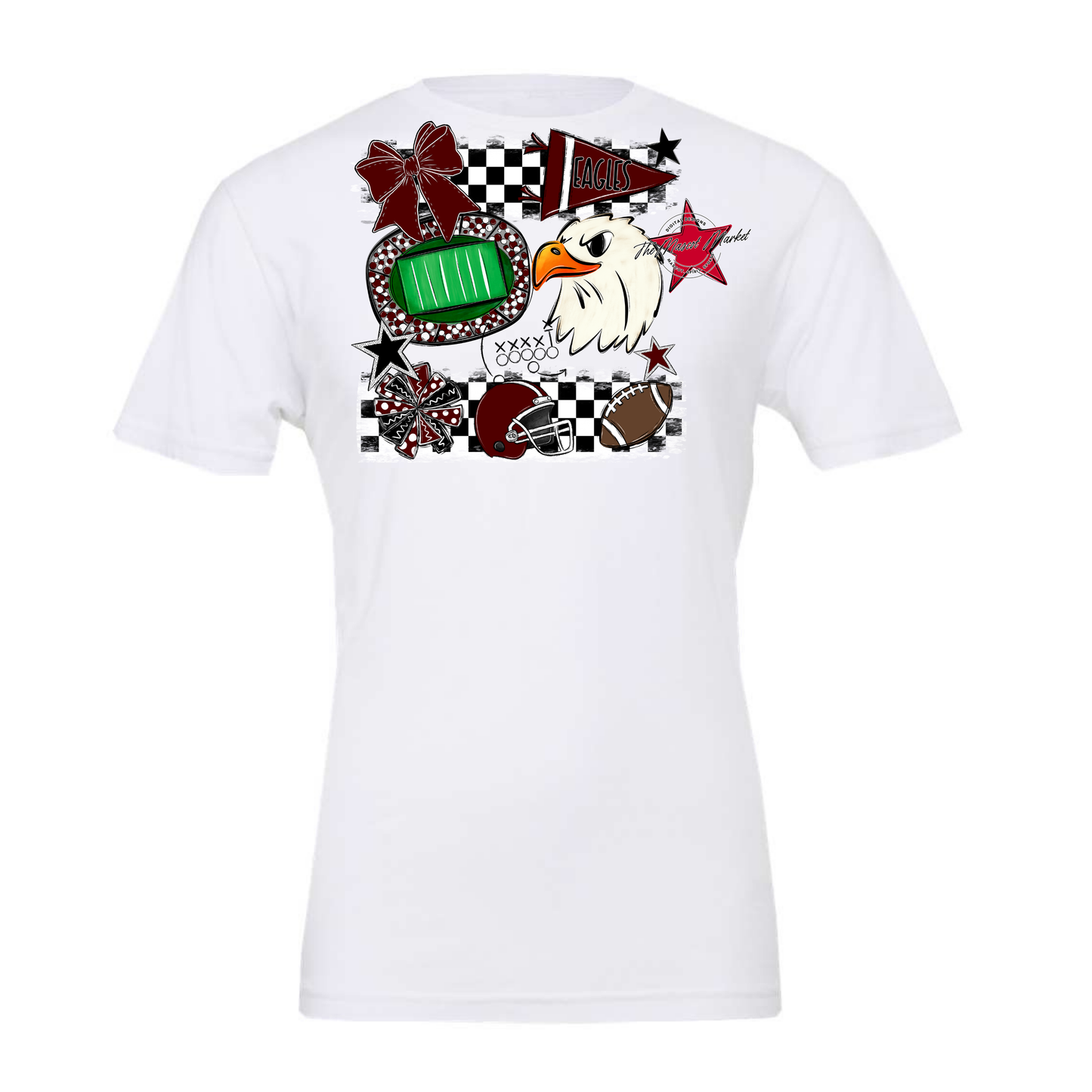 Eagles Checkers Mascot Spirit Design-Maroon