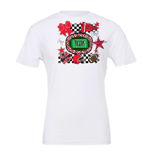 Tigers Checkers Spirit Design-Bright Red