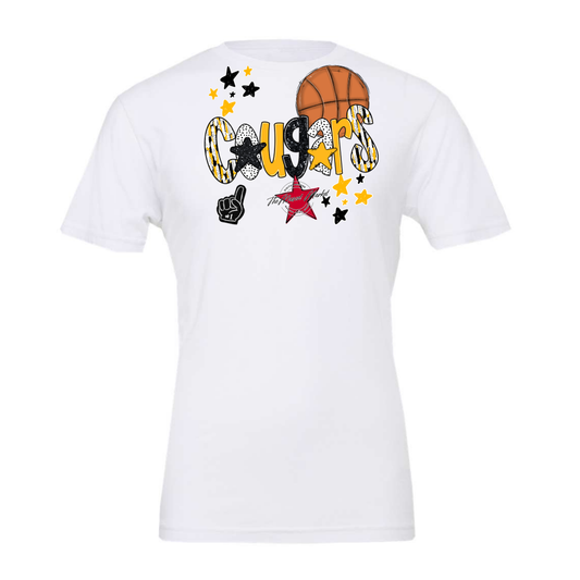 Cougars Basketball Scrape-Yellow