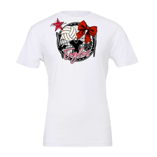 Eagles Circle Volleyball Design-Red