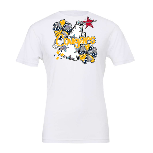 Cougars Alpha Megaphone Design-Navy-Yellow