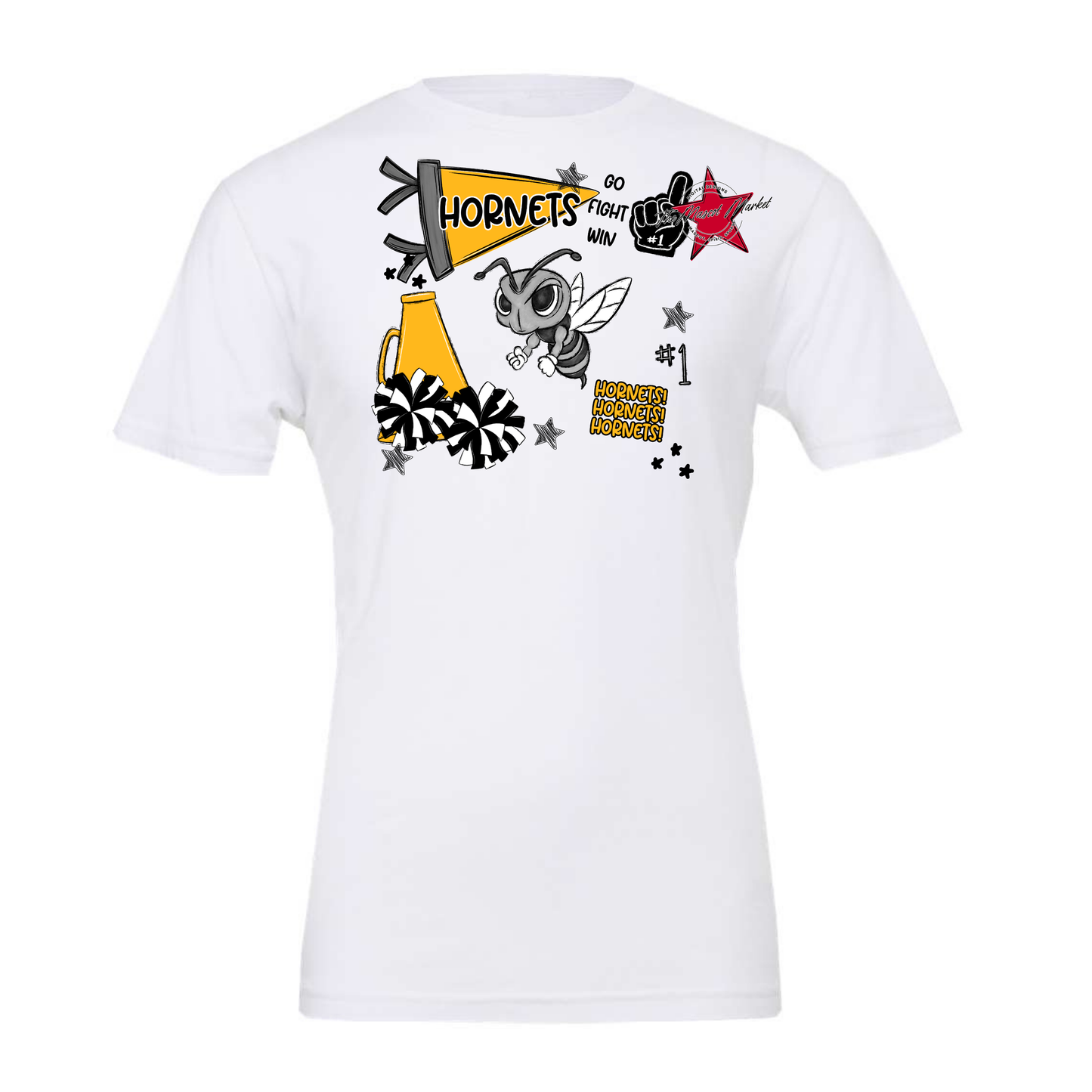 Hornets Mixed Mascot Spirit Design-Yellow