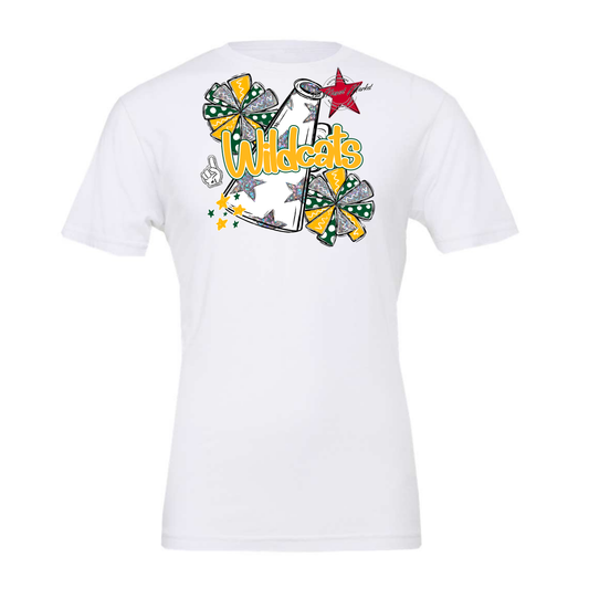 Wildcats Alpha Megaphone Design-Green-Yellow