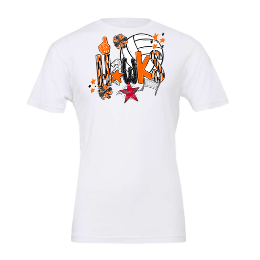 Hawks Volleyball Scrape-Orange