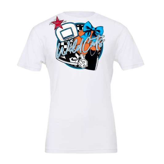 Wildcats Circle Basketball Design-Carolina Blue