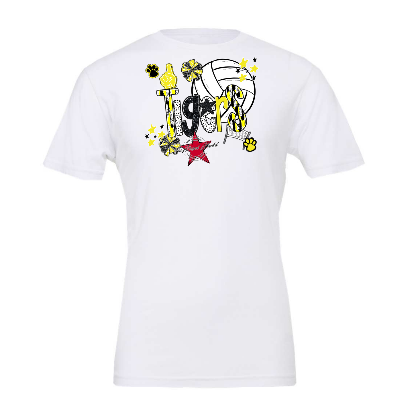 Tigers Volleyball Scrape-Bright Yellow