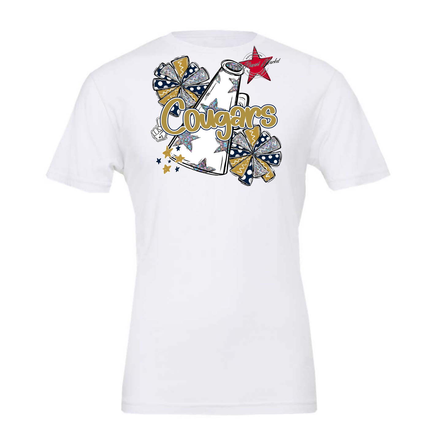 Cougars Alpha Megaphone Design-Navy-Gold