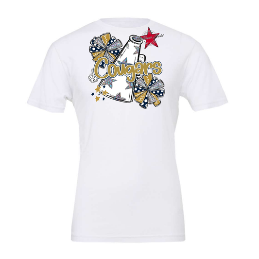 Cougars Alpha Megaphone Design-Navy-Gold