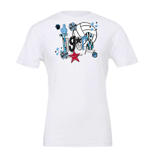 Tigers Volleyball Scrape-Carolina Blue