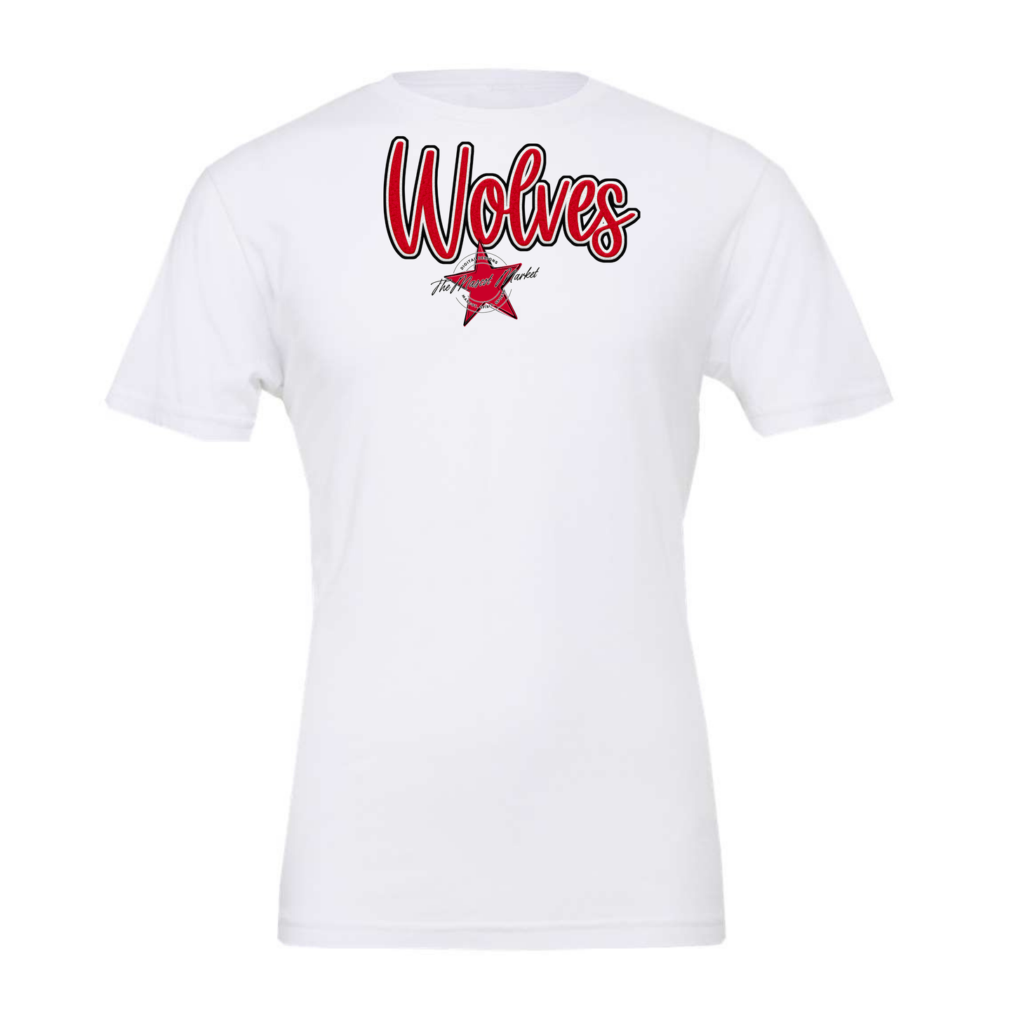 Wolves Faux Chenille Patch-Red