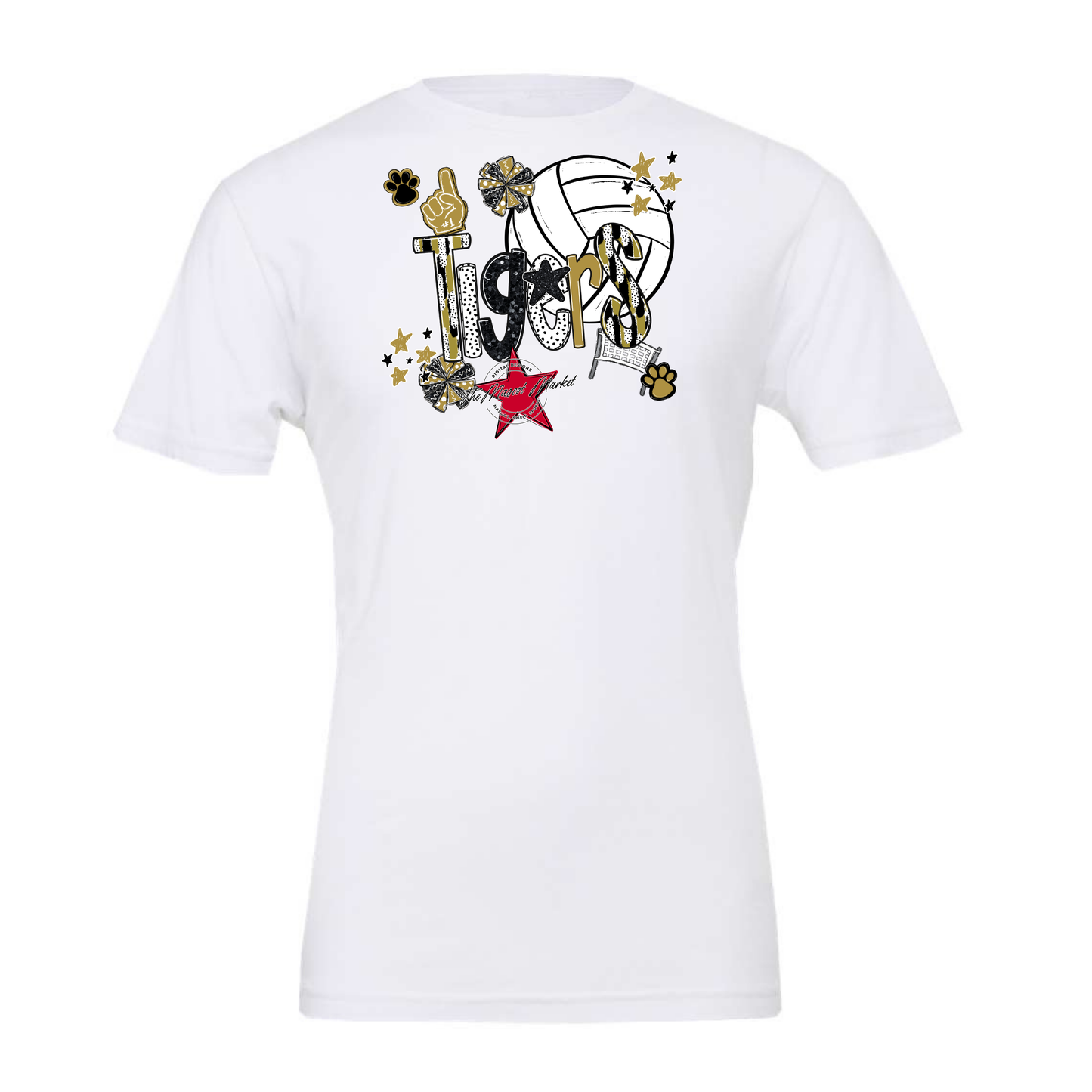 Tigers Volleyball Scrape-Gold