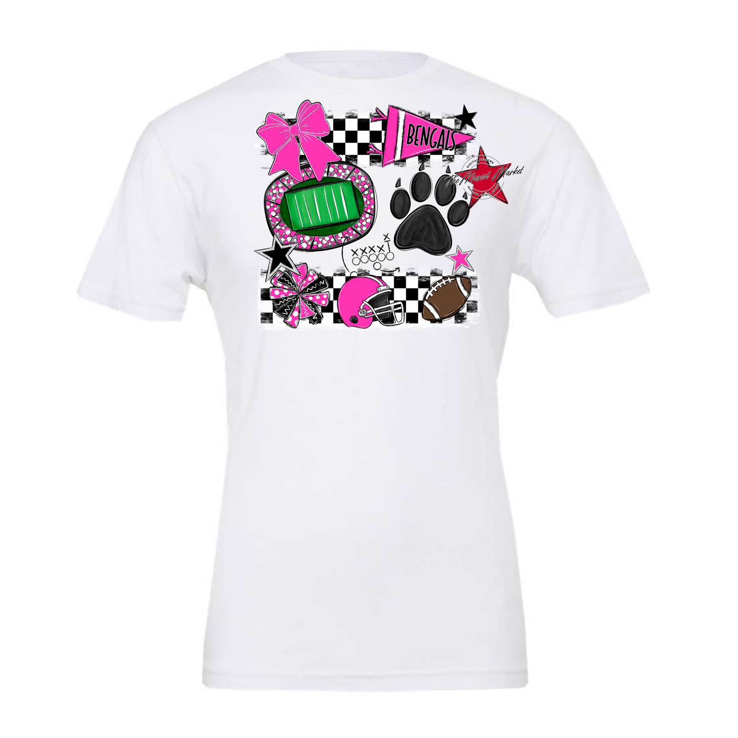 Bengals Checkers Mascot Spirit Design-Pink