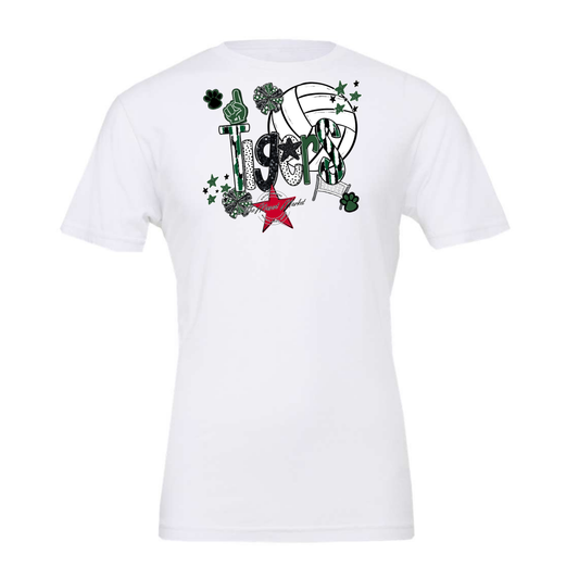 Tigers Volleyball Scrape-Green