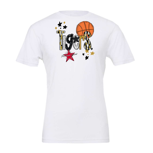 Tigers Basketball Scrape-Gold