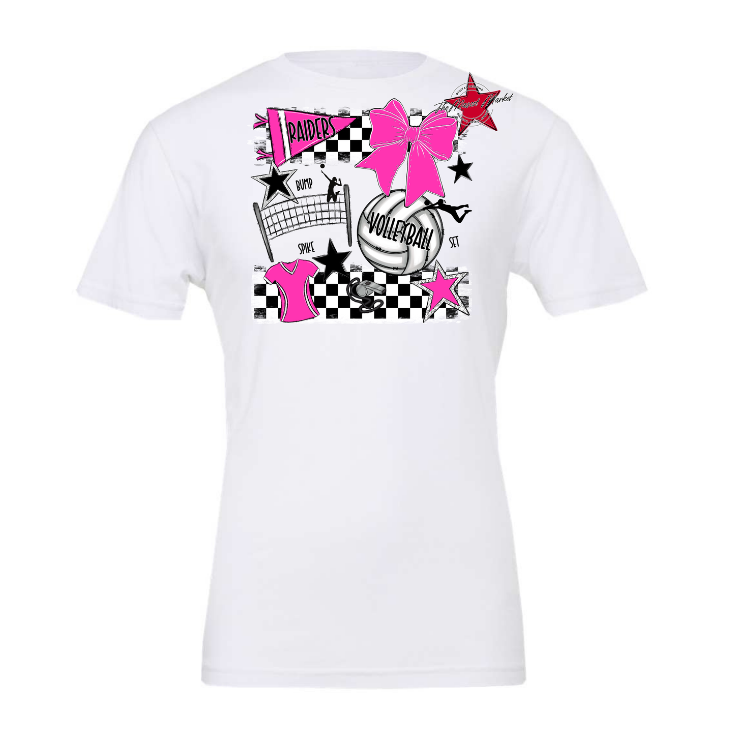 Raiders Volleyball Checkers Design-Pink