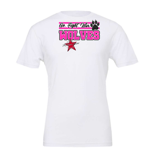 Wolves Go Fight Win Mascot Lines-Pink