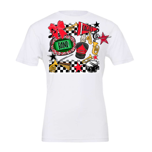 Eagles Band Checkers Design-Bright Red
