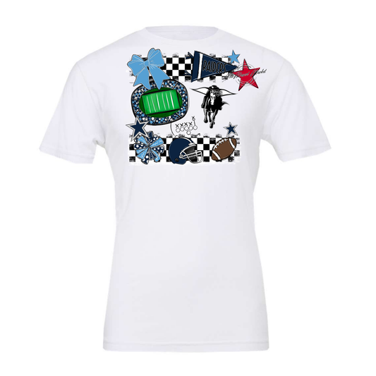 Raiders Checkers Mascot Spirit Design-Navy-Carolina Blue