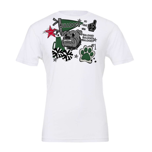 Bulldogs Mixed Mascot Spirit Design-Green