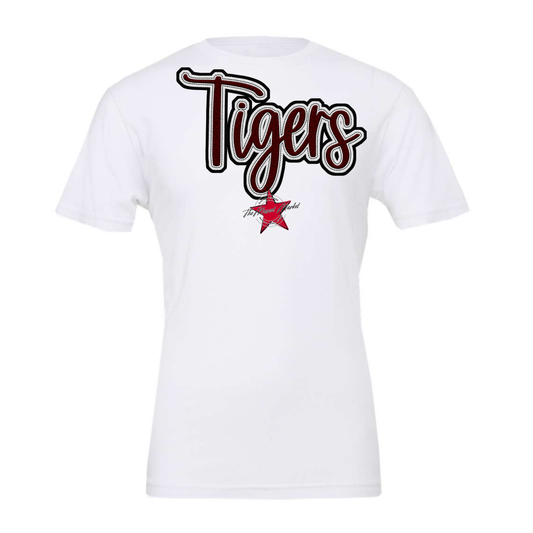 Tigers Faux Chenille Patch-Maroon