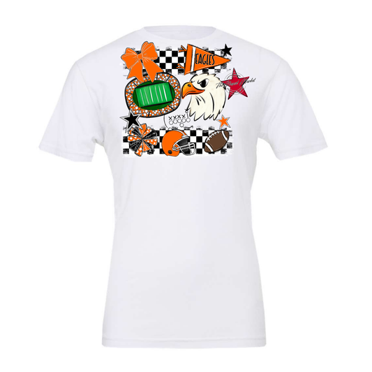 Eagles Checkers Mascot Spirit Design-Orange