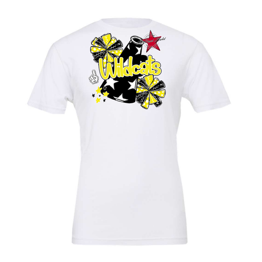 Wildcats Alpha Megaphone Design-Bright Yellow