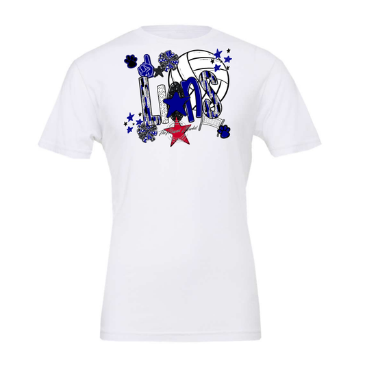 Lions Volleyball Scrape-Blue