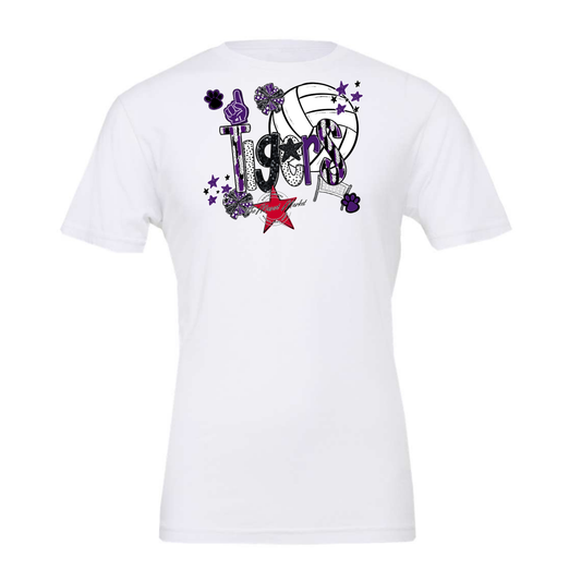 Tigers Volleyball Scrape-Purple