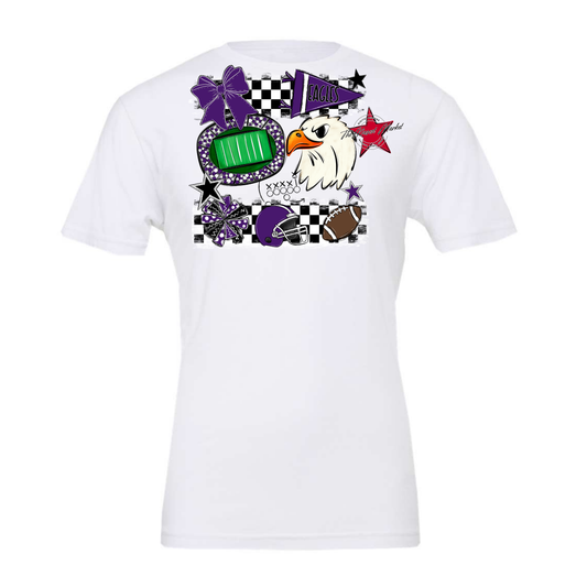 Eagles Checkers Mascot Spirit Design-Purple