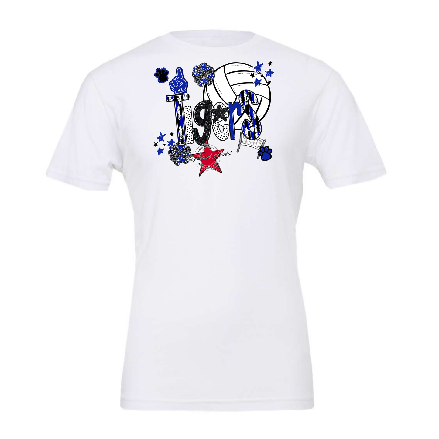 Tigers Volleyball Scrape-Royal Blue